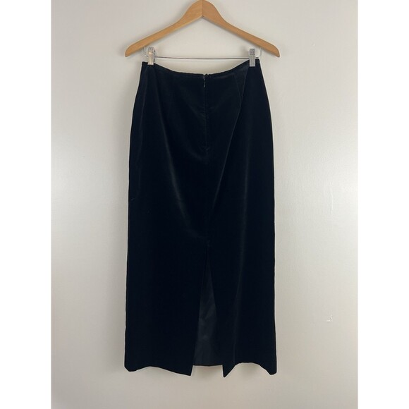 Vintage Laura Ashley Long Black Velvet Maxi Skirt - Picture 6 of 7